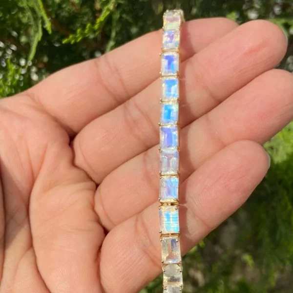 14k Gold Moonstone Tennis Bracelet