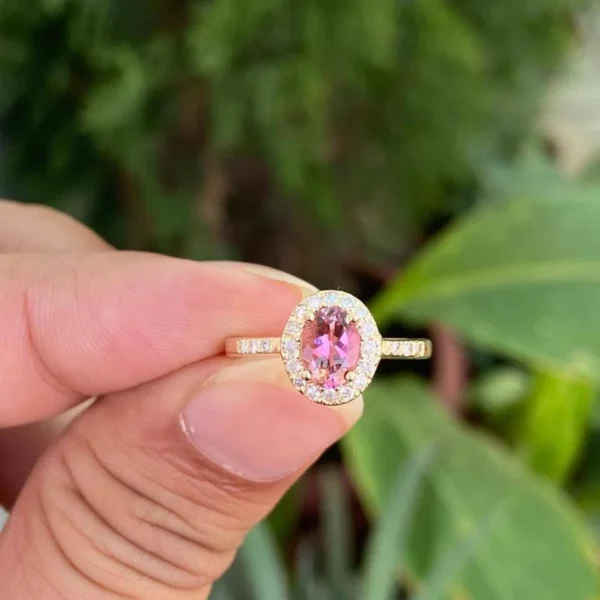14k Gold Pink Tourmaline Ring