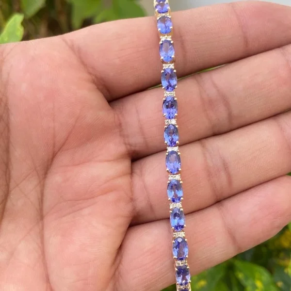 14k Gold Tanzanite Tennis Bracelet