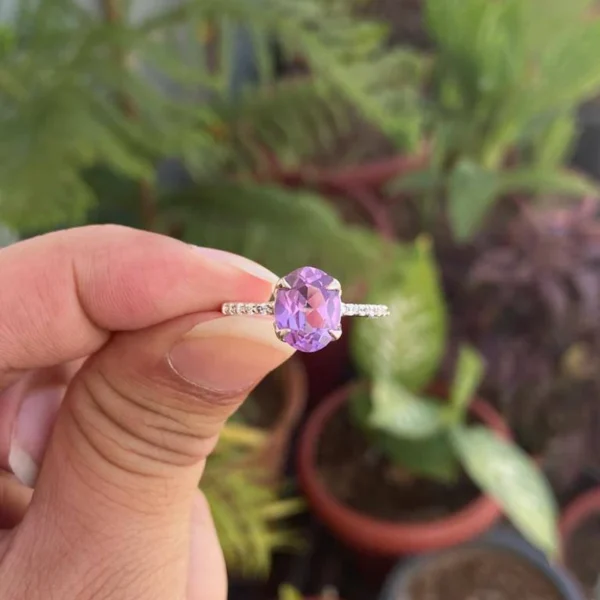 925 Silver Alexandrite Engagement Ring