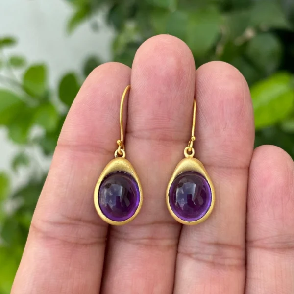 925 Silver Amethyst Drop Earrings