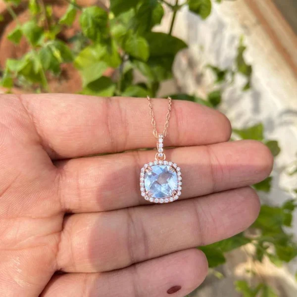 925 Silver Aquamarine Necklace