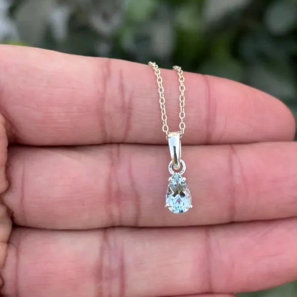 925 Silver Aquamarine Necklace