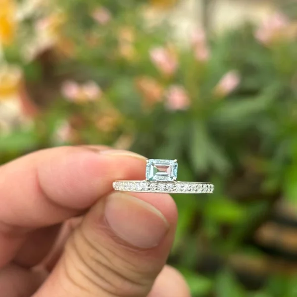 925 Silver Aquamarine Ring