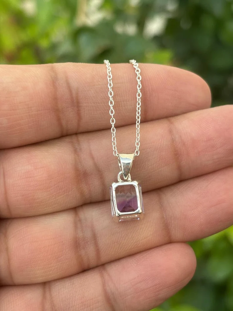 925 Silver Bi Amethyst Necklace 3