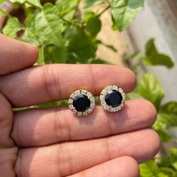 925 Silver Black Onyx Stud Earrings