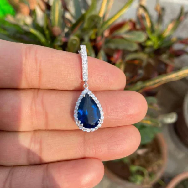 925 Silver Blue Sapphire Necklace