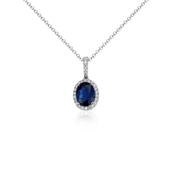 925 Silver Blue Sapphire Necklace