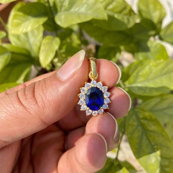 925 Silver Blue Sapphire Pendant