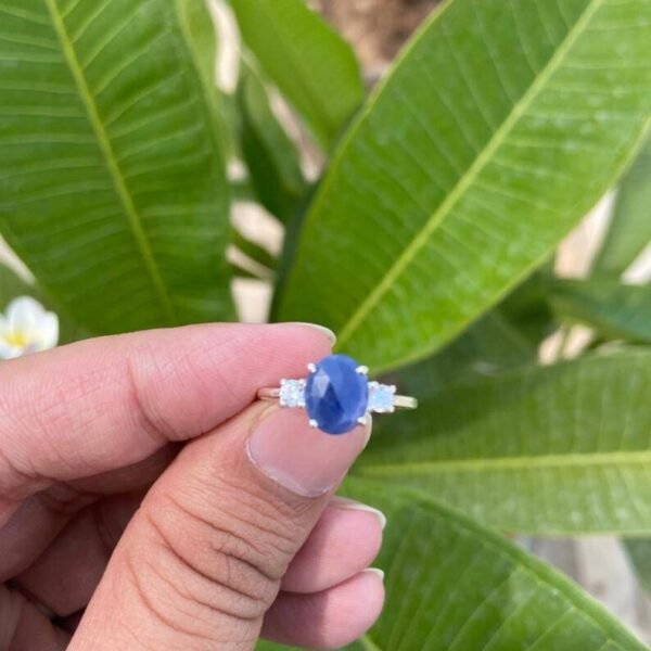 925 Silver Blue Sapphire Ring