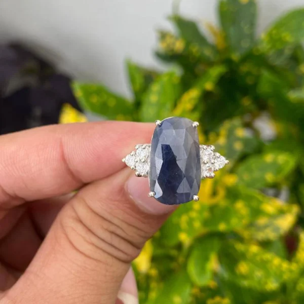 925 Silver Blue Sapphire Ring