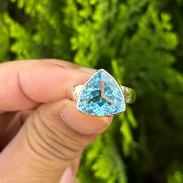 925 Silver Blue Topaz Ring