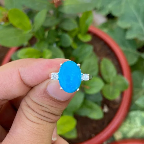 925 Silver Blue Turquoise Ring