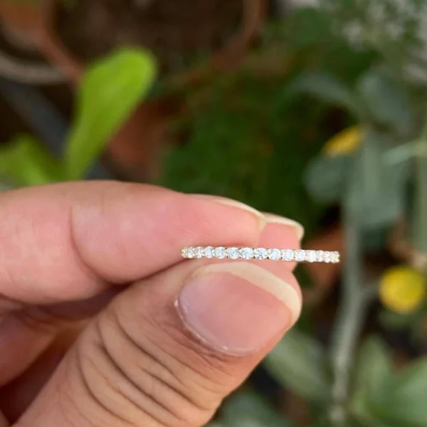 925 Silver CZ Half Eternity Band Ring