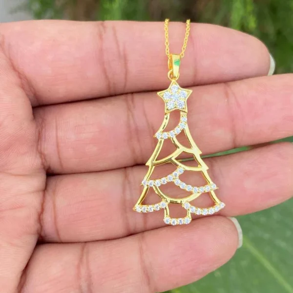 925 Silver Christmas Tree Necklace