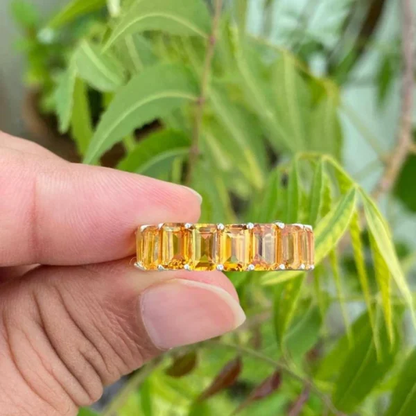 925 Silver Citrine Band Ring