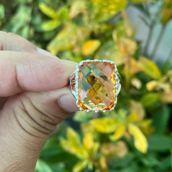 925 Silver Citrine Cocktail Ring