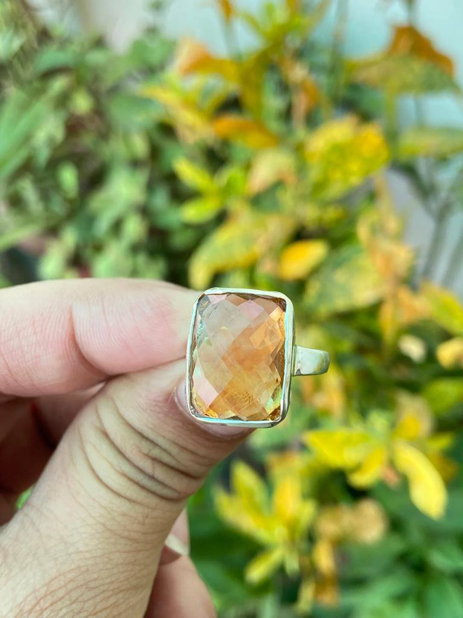 925 Silver Citrine Statement Ring 3