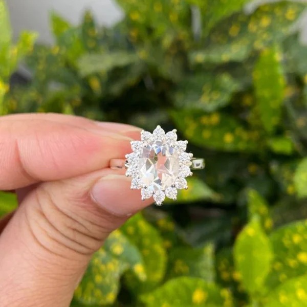 925 Silver Clear Quartz Ring