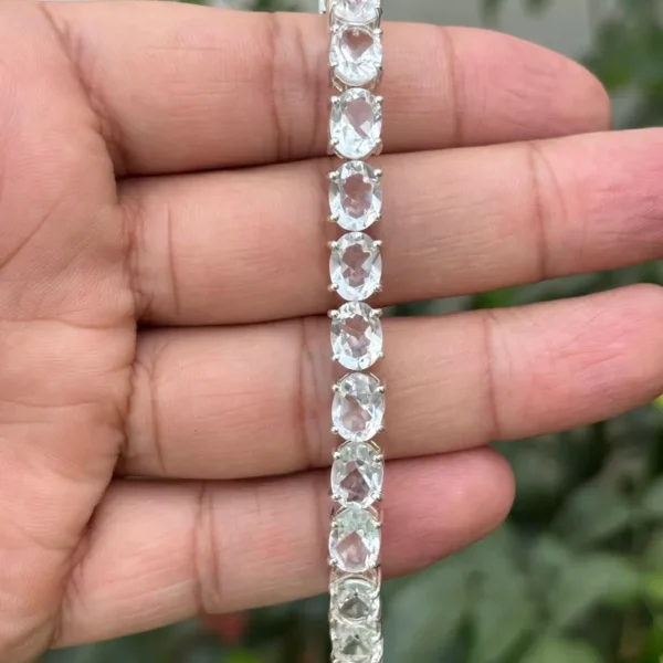 925 Silver Clear Quartz Tennis Bracelet