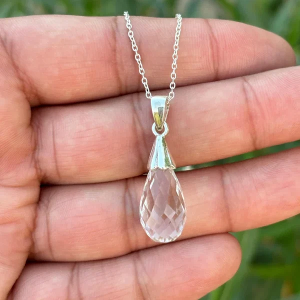 925 Silver Crystal Drop Necklace