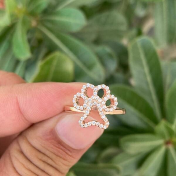 925 Silver Dog Paw Ring