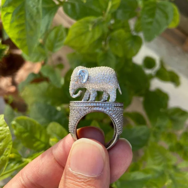 925 Silver Elephant Ring