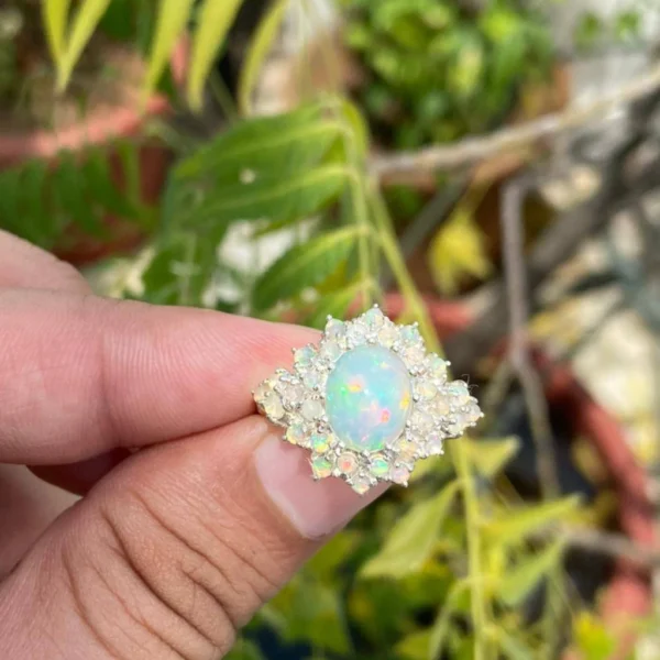 925 Silver Ethiopian Opal Ring