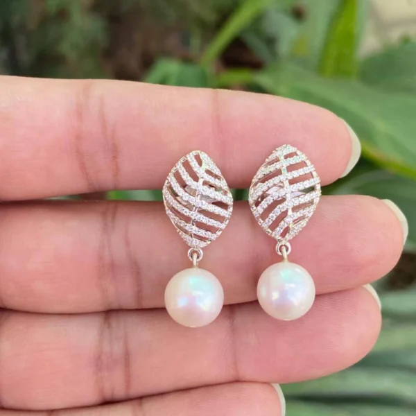 925 Silver Freshwater Pearl Drop Earrings