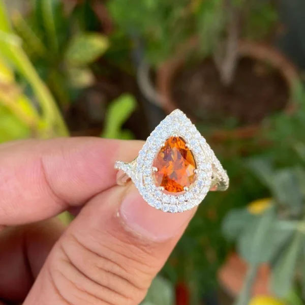 925 Silver Honey Citrine Ring