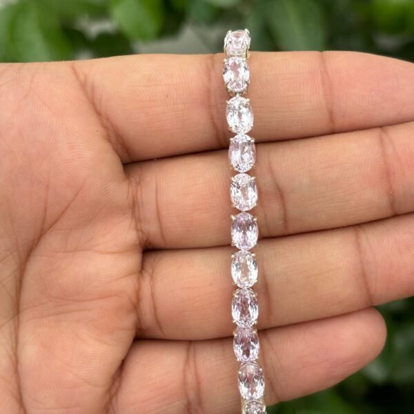 925 Silver Kunzite Tennis Bracelet
