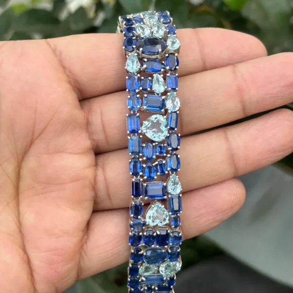 925 Silver Kyanite & Blue Topaz Tennis Bracelet