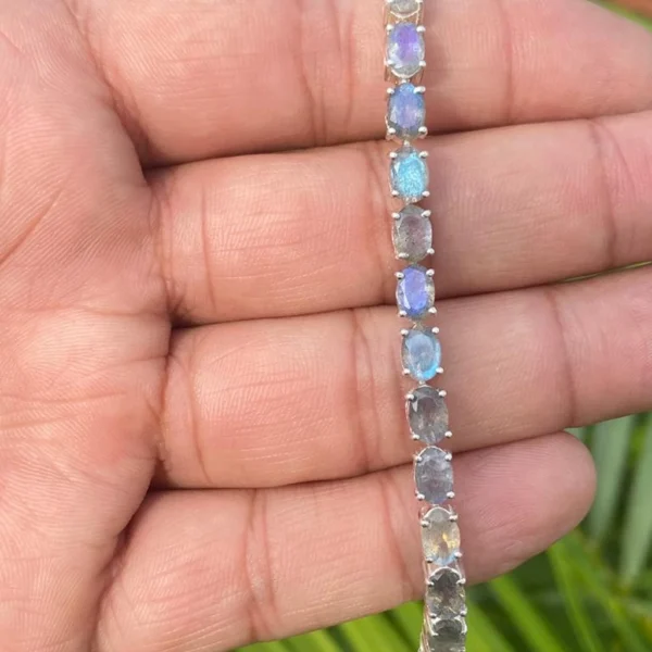925 Silver Labradorite Tennis Bracelet