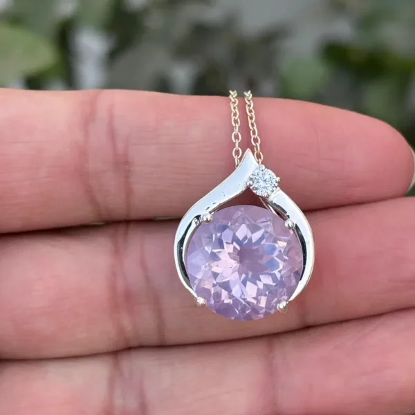 925 Silver Lavender Quartz Necklace