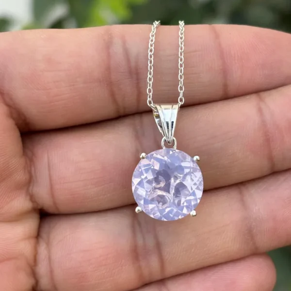 925 Silver Lavender Quartz Necklace
