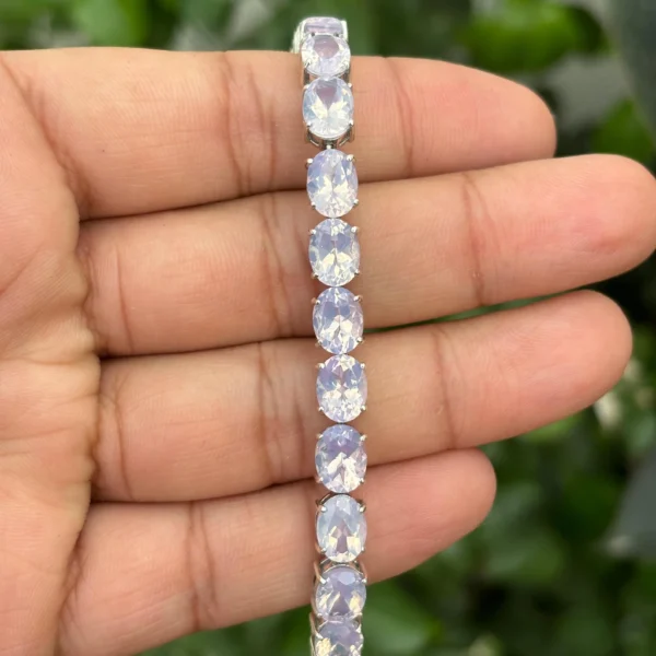 925 Silver Lavender Quartz Tennis Bracelet