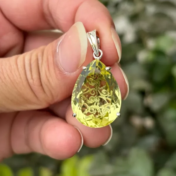 925 Silver Lemon Quartz Pendant