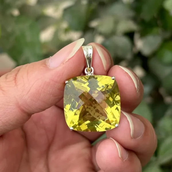 925 Silver Lemon Quartz Pendant