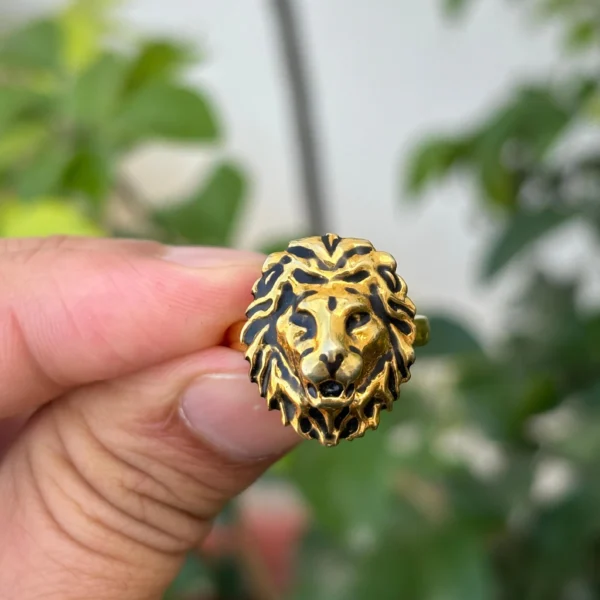 925 Silver Lion Enamel Ring