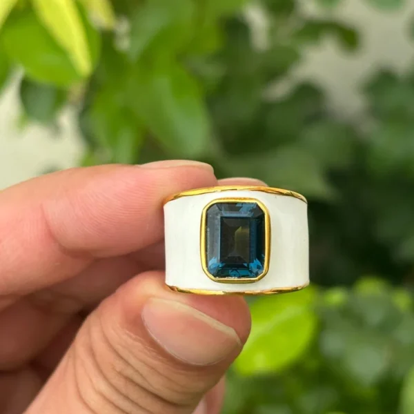 925 Silver London Blue Topaz Ring