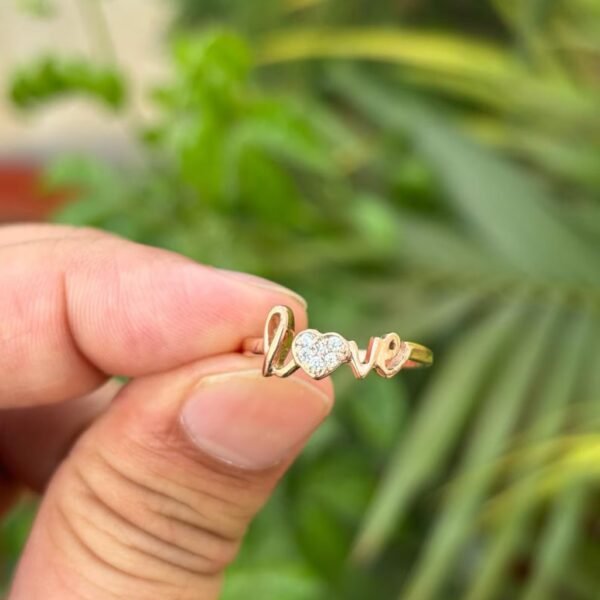 925 Silver Love Script Ring