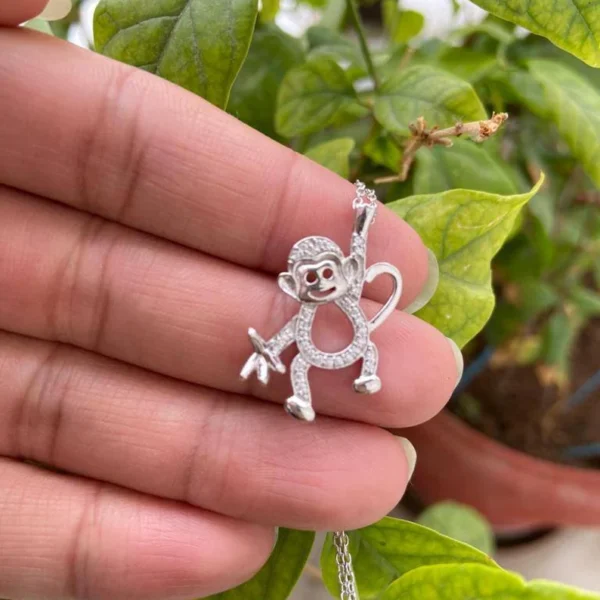 925 Silver Monkey Necklace