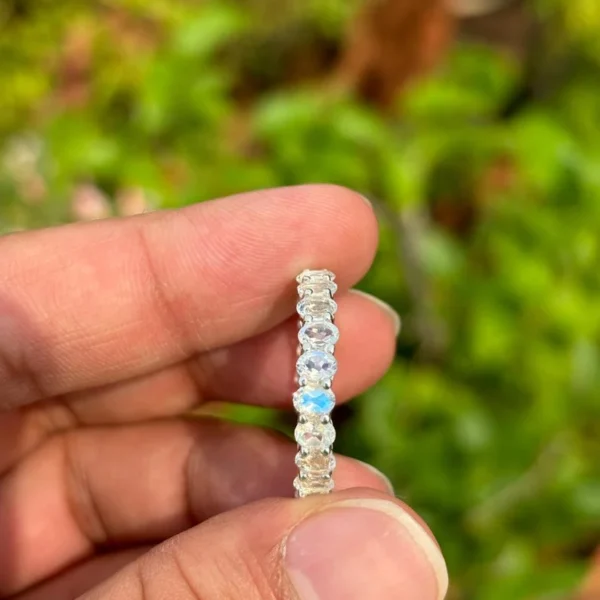 925 Silver Moonstone Band Ring