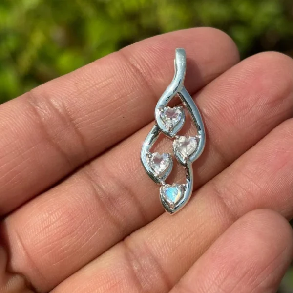 925 Silver Moonstone Heart Pendant