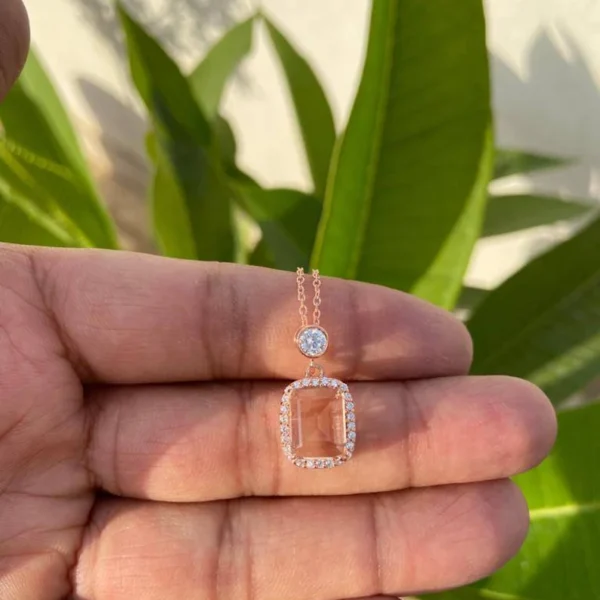 925 Silver Morganite Necklace
