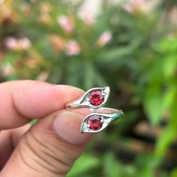 925 Silver Mozambique Garnet Ring