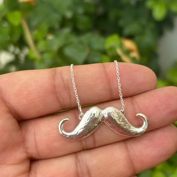 925 Silver Mustache Necklace
