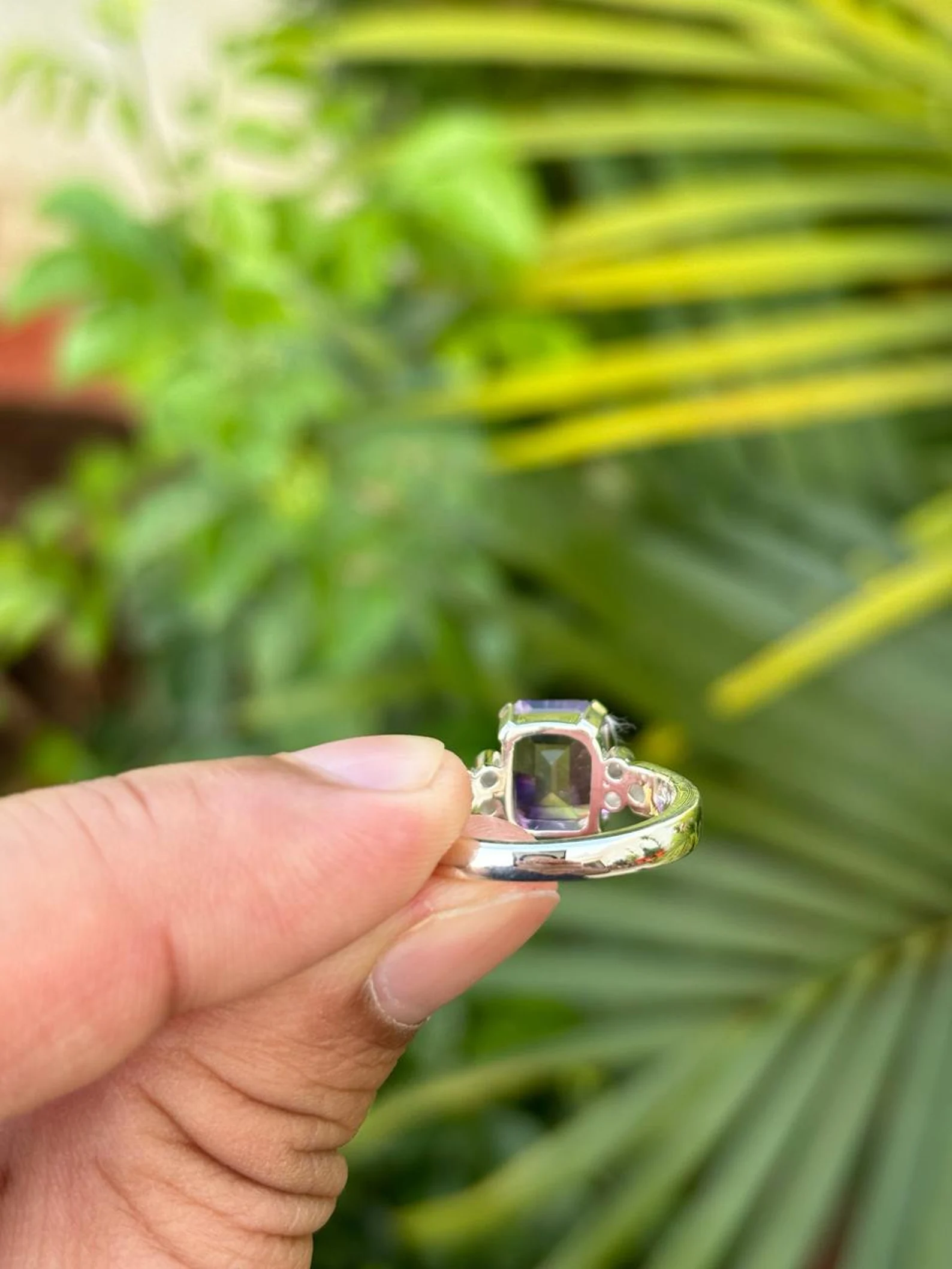925 Silver Natural Amethyst Ring 5