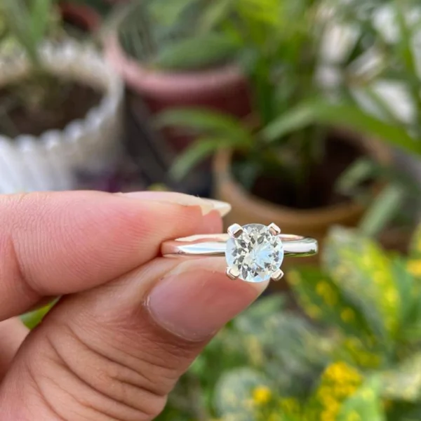 925 Silver Natural Aquamarine Ring