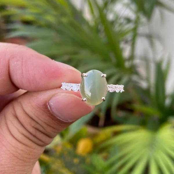 925 Silver Natural Chrysoberyl Cat's Eye Ring